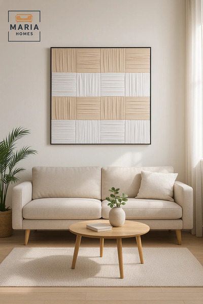 MARIA HOMES Modern Wall Art 100×100 – Abstract Frame & Luxury Wall Decor for ...