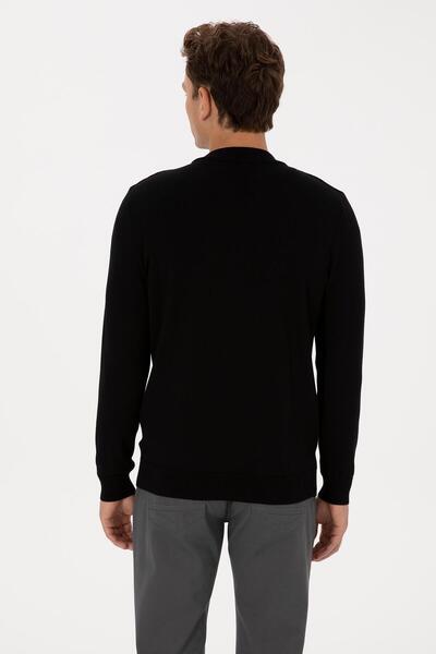 U.S. Polo Assn. U.S. Polo Assn. Men's Woven Knitwear Black Cardigan