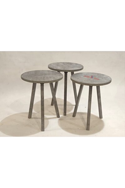 Icon Three Modern Side Tables, Natural Wood by