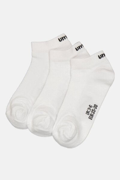 UMBRO Kids Girl 3 Pairs Brand Logo Liner Socks, White