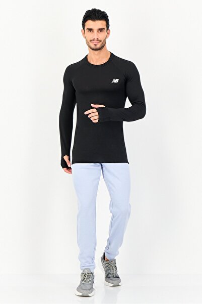 New Balance Men Fitted Fit Long Sleeve Running T-Shirt, Black