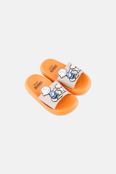 PEANUTS Toddlers Boy Slides, Orange