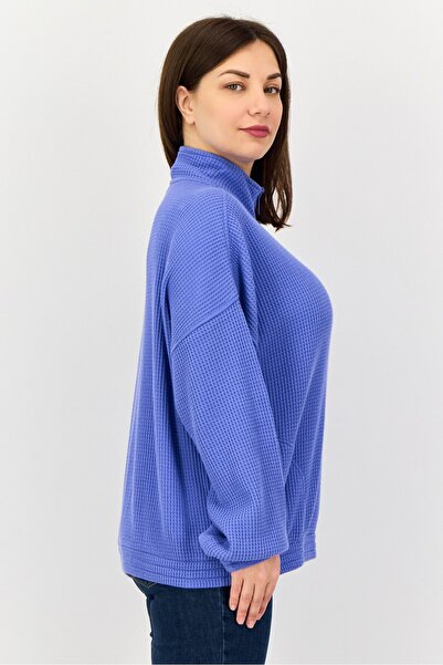 aerie Women High Neck Knitted Sweater, Lavender