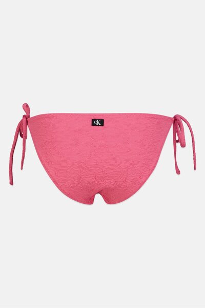 Calvin Klein Women Textured Tie Closure Bikini Bottom, Bold Pink