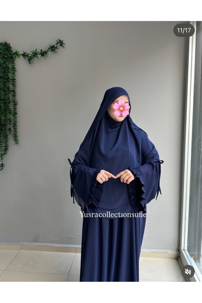 Yüsra Collection Ravda Elbise Ve Gölgeli Sufle 2” li Takım