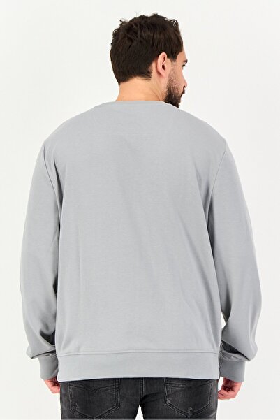 Threadbare Men Crew Neck Long Sleeve Plain Sweatshirt, Grey