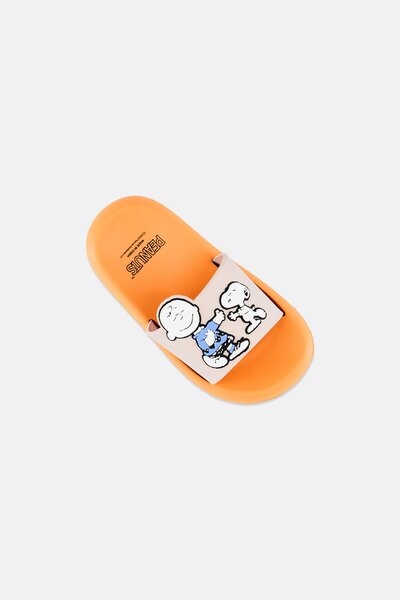 PEANUTS Kids Boy Slides, Orange