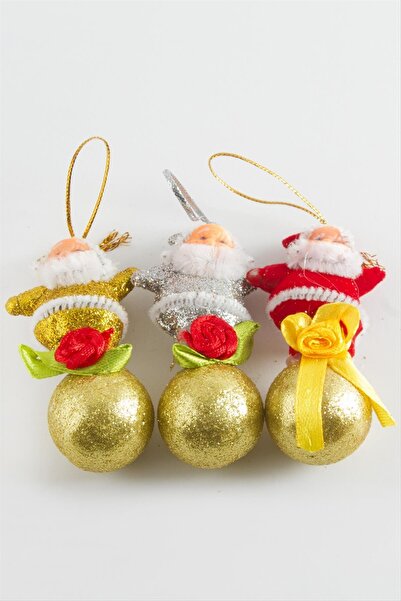 İNLAKECHANDMADE 3 bucăți ornament de brad de Crăciun cu Moș Crăciun