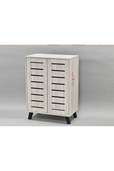 Icon Gray Wooden Shoe Cabinet with Ventilation Openings