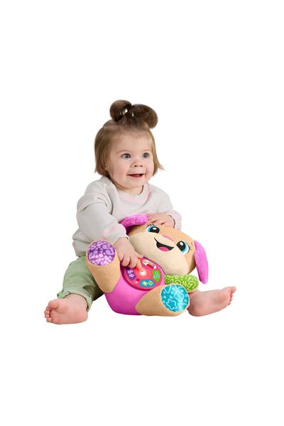 mattel Fisher interactive puppy with pink ears laughs and learns
