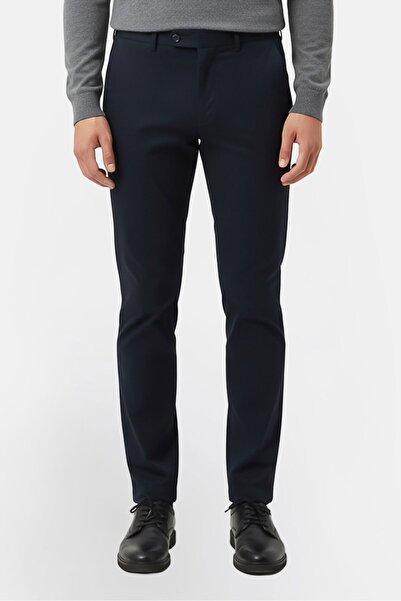 Calvin Klein Men Fitted Fit Chambray Dress Pants, Navy
