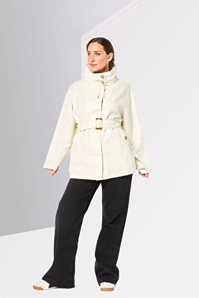 Gant Women Brand Logo Belted Jacket Shirt, Beige
