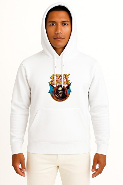 Bahriyeli Collection Hooded Ozzy Osbourne Chest Printed Unisex Sweatshirt