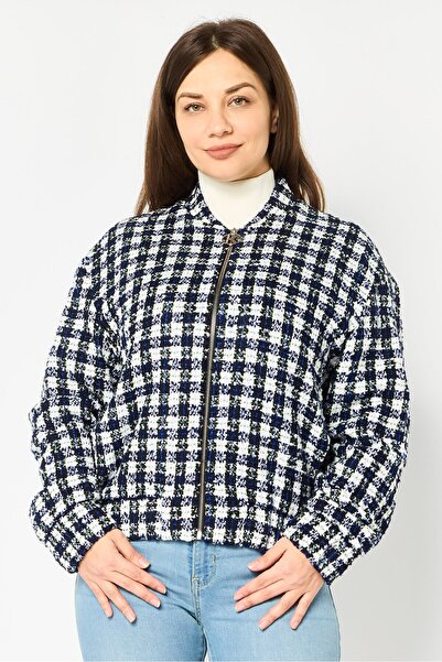 Karl Lagerfeld Women Checkered Jacket Shirt, Multicolor