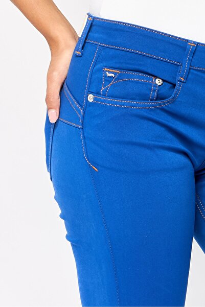 Harmont & Blaine Women Regular Fit Solid Chino Pants, Blue