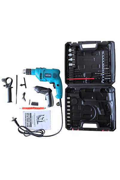Campion Percussion Drill + Electric Screwdriver Set, 35 Pieces, Case