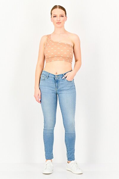 Cozi Women Asymmetrical Neckline Allover Print Sleeveless Tank Top, Brown