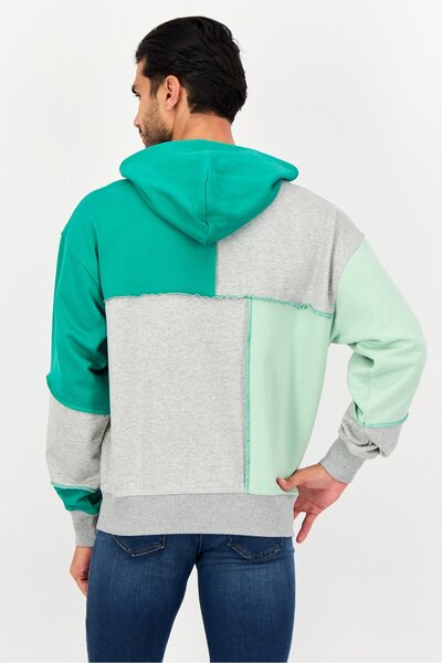 Nicce Men Embroidered Logo Long Sleeve Hooded Sweatshirts, Multicolor