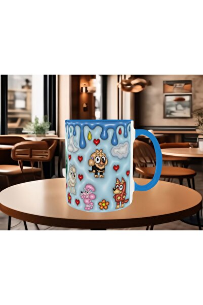 Mugs and love Bingo, bluey ve arkadaşları baskı kaliteli porselen kupa
