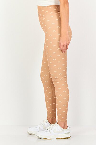 Cozi Women Allover Print Leggings, Light Brown