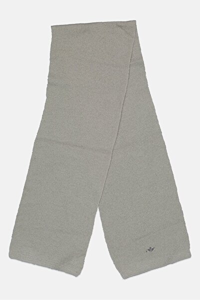 Dockers Men Embroidered Logo Knitted Scarf, Light Grey