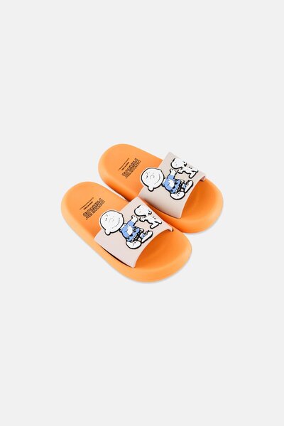PEANUTS Kids Boy Slides, Orange