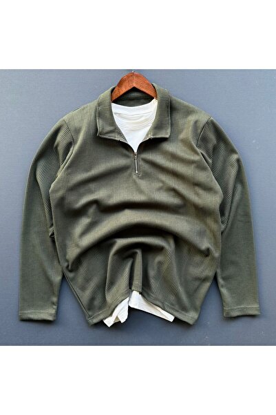 Beylerce Fermuar Yakalı Petek Triko