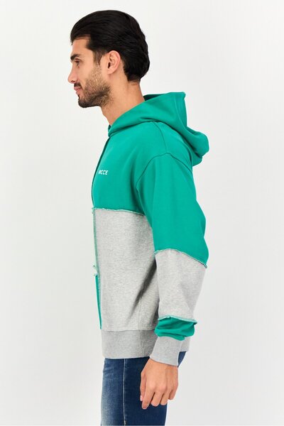 Nicce Men Embroidered Logo Long Sleeve Hooded Sweatshirts, Multicolor