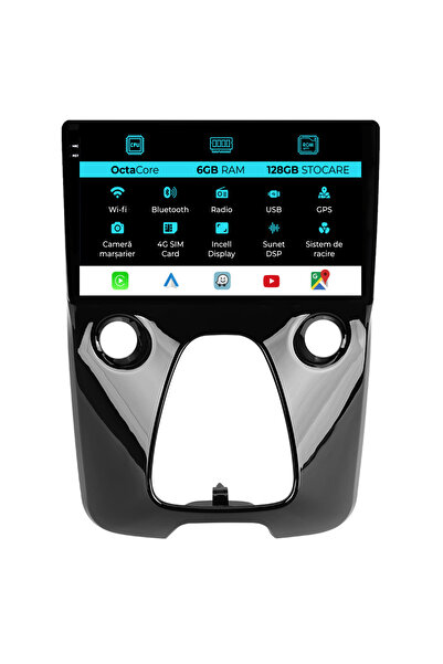 NavStore Navigatie Peugeot 108/Citroen C1/Toyota Aygo (2014 - 2022), 9Inch, 6...