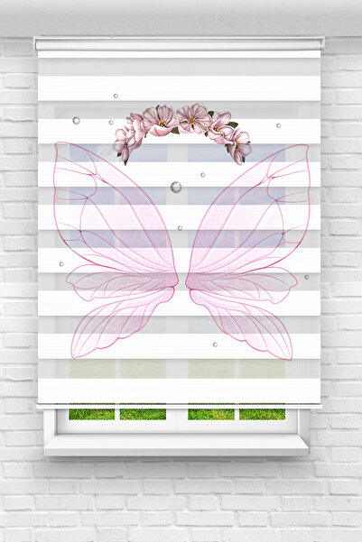 Perdecizade (ENXBOY)PEMBE KANAT DİJİTAL BASKILI ZEBRA PERDE-COCUK ODASI-STOR ...