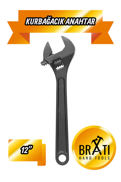 BRATİ HAND TOOLS 12'' Frog Wrench Adjustable Spanner 12 Inch