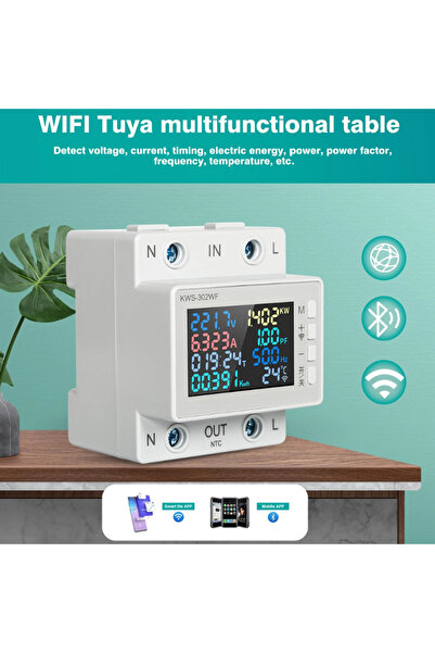 AİLA LİGHTİNG Ailao WiFi Smart Electric Meter (Tuya) - DIN Rail, Color LCD, 170-300V, 0-63A