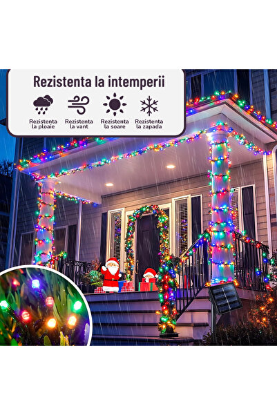 AriDam Set of 2 AriDam Christmas Lights, Multicolored Light, 8 Games, IP44, 100m/Roll