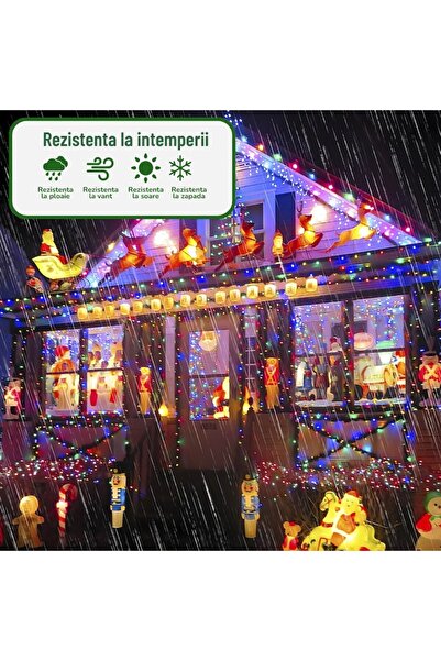 AriDam Set of 2 AriDam Christmas Lights, Multicolored Light, 8 Games, IP44, 100m/Roll