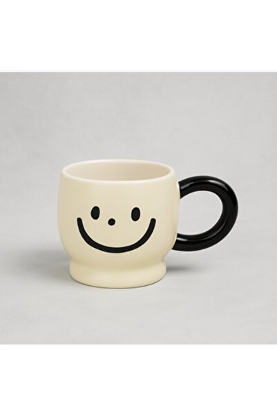 bity thok Ceramic mug with emoji faces - Beige S1