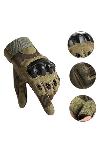 MeK Fine Tactical Multifunctional Gloves, Waterproof, Fire-Resistant, Touchscreen, Size L, Khaki -