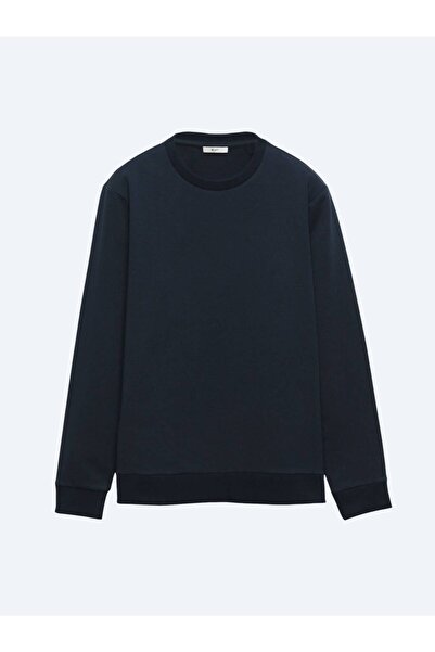 Kip Navy Blue Crew Neck Sweatshirt