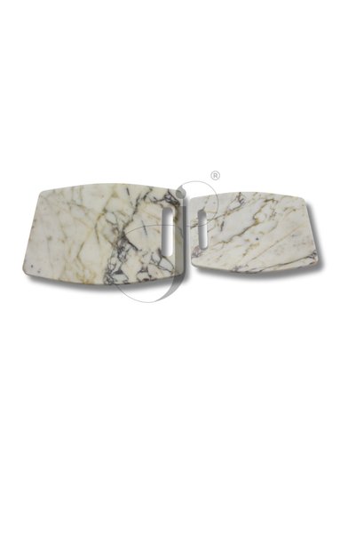 Jumeax Marble&Travertine Atina Ensemble Double Marble Cutting and Presentation Table Set