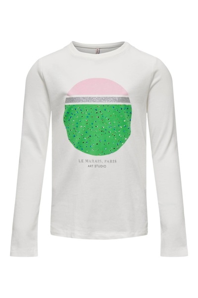 ONLY Girl's Kognaja Reg L/S Believe Top Box Jrs O15303285-4308617