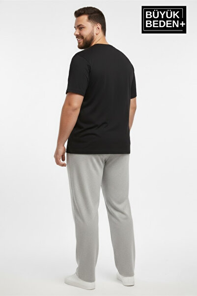 Superlife Men's Plus Size Relaxed Fit Leg Opening Ar Printed Elastic Waist Sweatpants Spr26Ea952-1