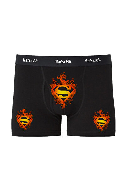 HediyeMania Superman Štampano crni muškarac bokserice