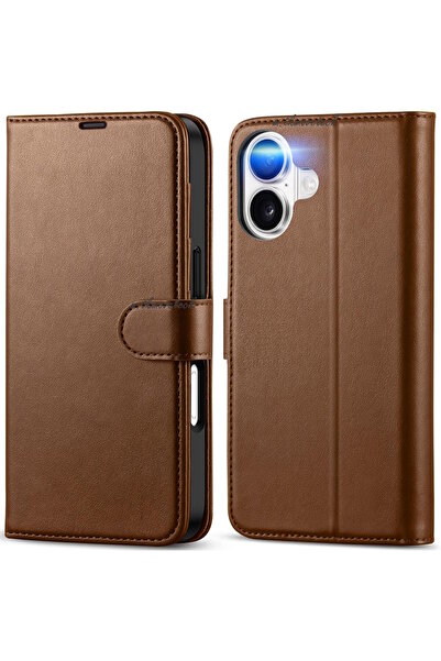 m.tk moveteck iPhone 17 Compatible Case 360 Full Coverage Leather Textured Cover Wallet Stand with Card Holder and Clasp