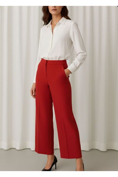 DEMOİSELLE Women's Stretch Fabric Steel Interlock Fabric Pants