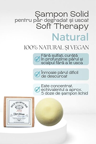 Rosece Șampon Solid Soft Therapy 100% si pentru păr degradat si păr uscat 80gr