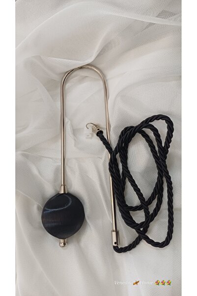 venedik home New Metal Ghost Hook Mounted on Cornice Silver & Black 1 Piece (Easy Installation Without Drilling)