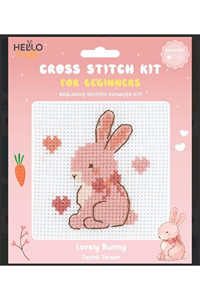 BALIM ÖRGÜ EVİ Brodat cu punctul în cruce pentru copii 15x15 Iepuraș drăguț Nivel începător