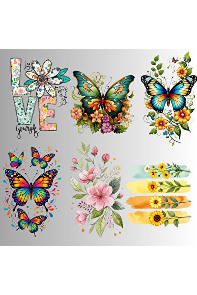 Lion Baskı ve Organizasyon Retro Araba ve Çiçek Temalı Ütü ile Yapışan DTF Tr...