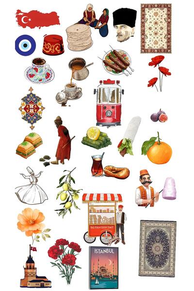 Rana İkra Art Türkiye Temalı Sticker Seti (4 Sayfa)