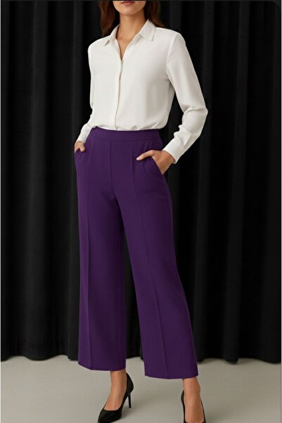 DEMOİSELLE Women's Stretch Fabric Steel Interlock Fabric Pants