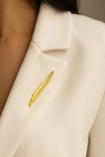 MRK Kadın Yaprak Çiçek Broş